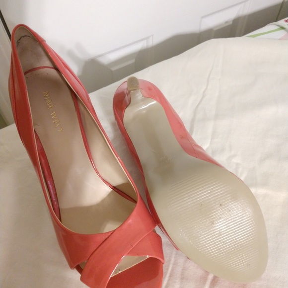 Nine West coral peep toe heels - Picture 3 of 8